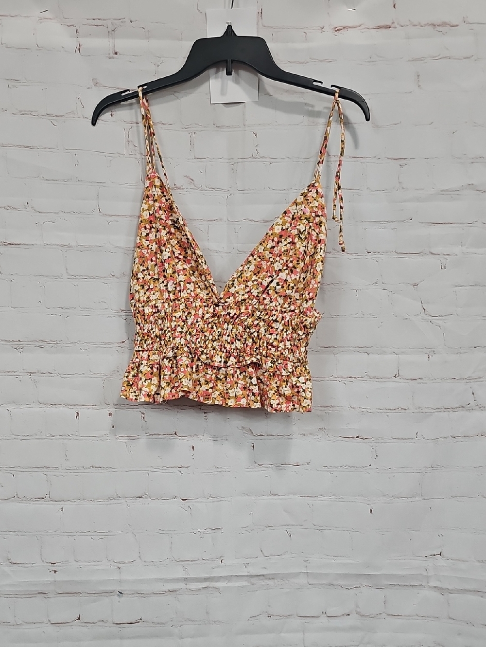Floral Smocked Peplum Cami Top - Multicolor Floral